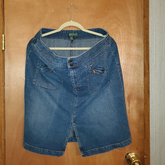 Ralph Lauren Blue Denim A-Line Skirt - Picture 4 of 5